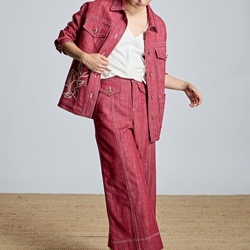 Pantalón culotte Alba Conde 2501-405-41 denim granate - Imagen 1