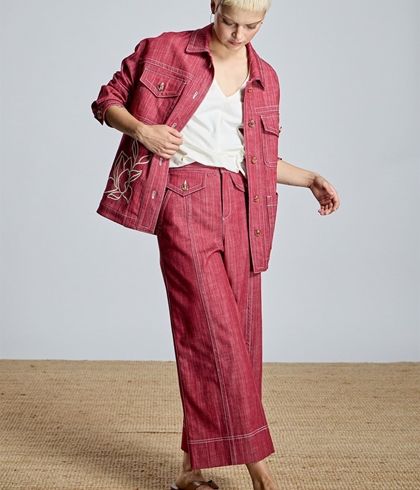 Pantalón culotte Alba Conde 2501-405-41 denim granate - Imagen 1