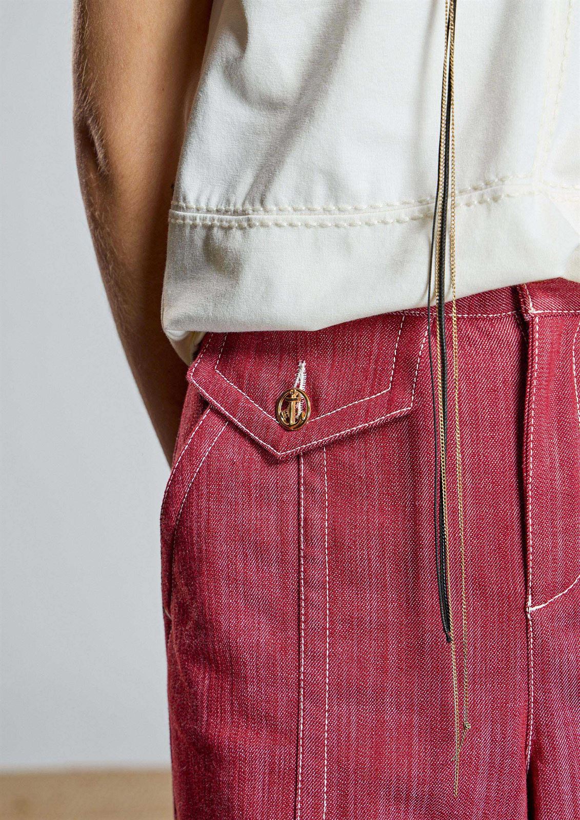 Pantalón culotte Alba Conde 2501-405-41 denim granate - Imagen 3