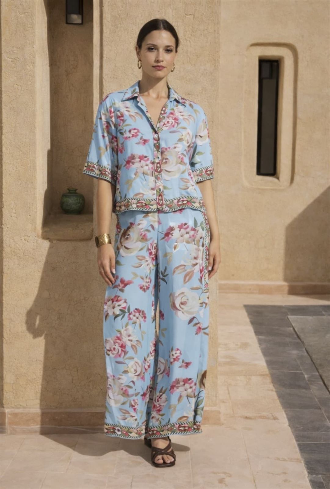 Pantalón Derhy BELINDA estampado azulito - Imagen 3