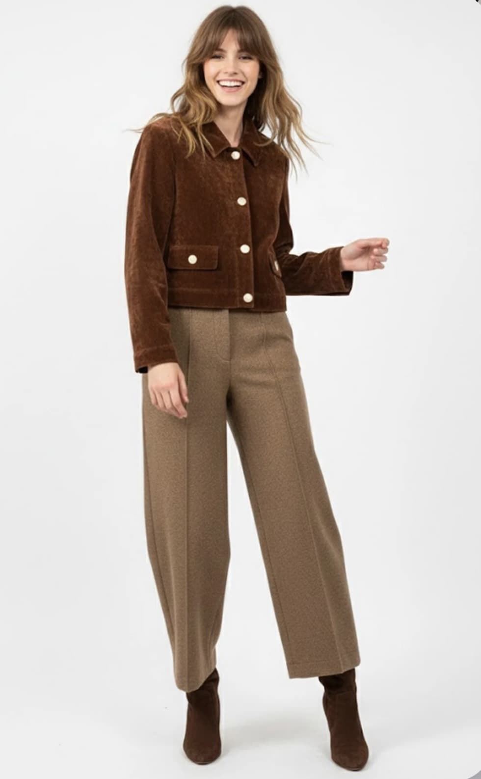 Pantalón Derhy CATALINA caramelo camel - Imagen 1