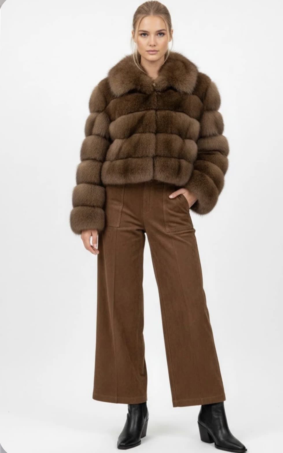 PANTALÓN Derhy CELINE ante sintetico camel - Imagen 2