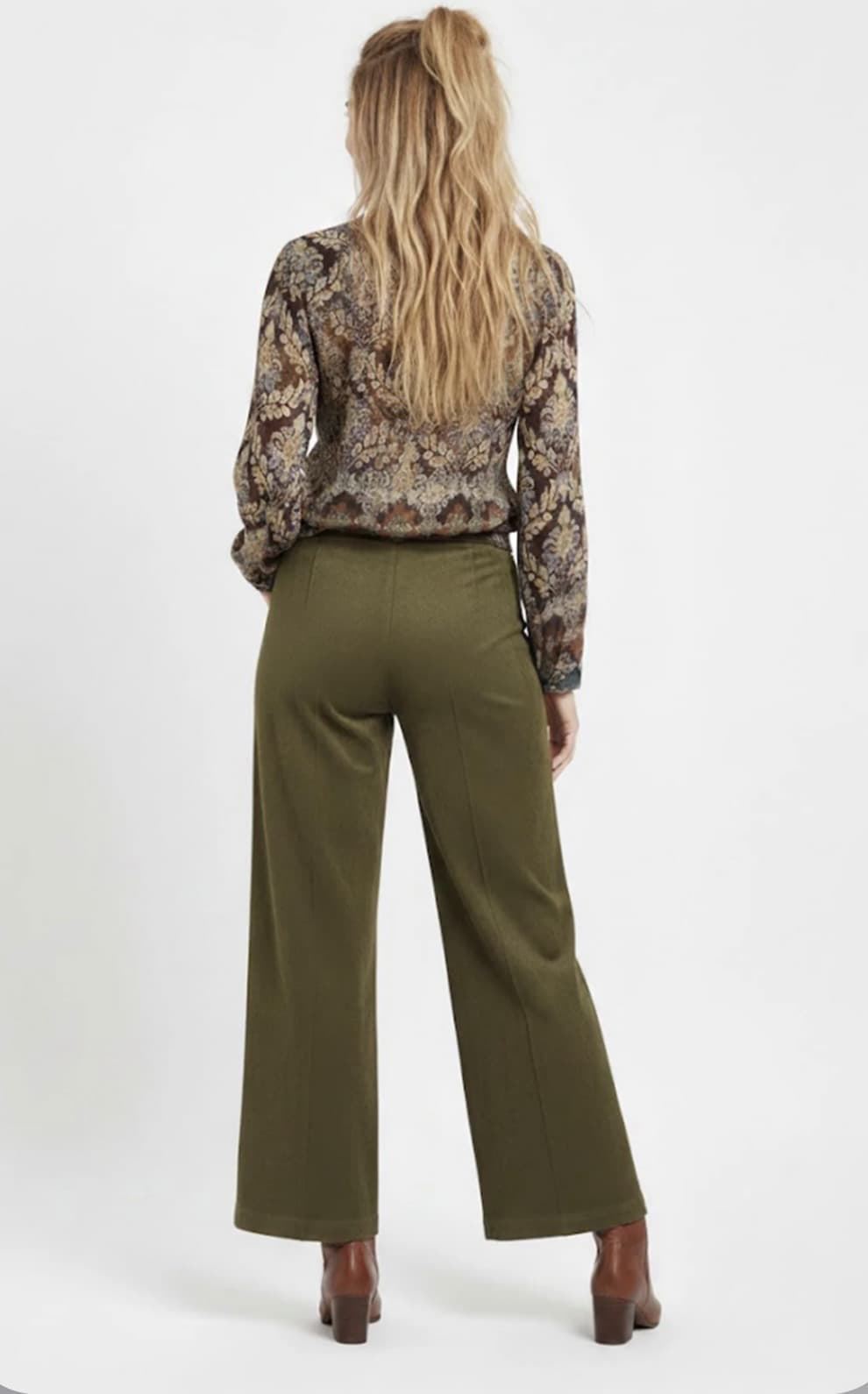 PANTALÓN Derhy CELINE ante sintetico kaki - Imagen 1