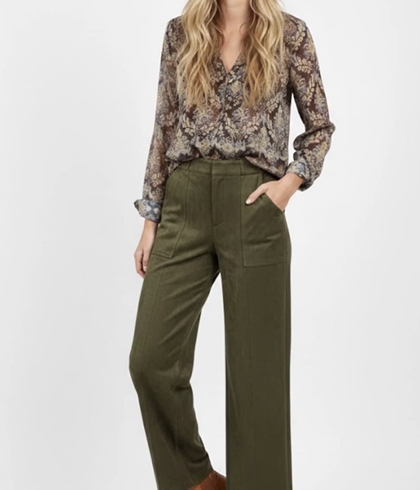 PANTALÓN Derhy CELINE  ante sintetico kaki - Imagen 2
