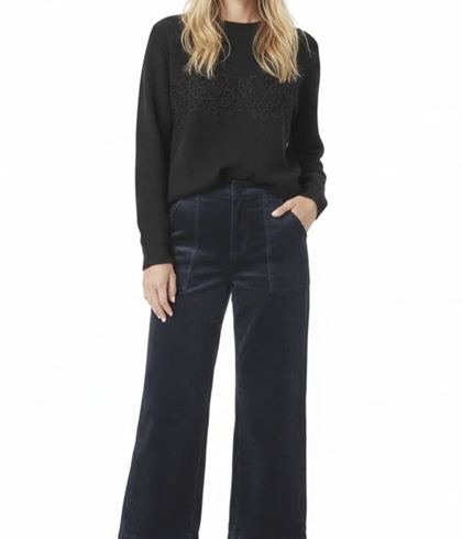 Pantalón  Derhy CINDY antelina azul marino - Imagen 1