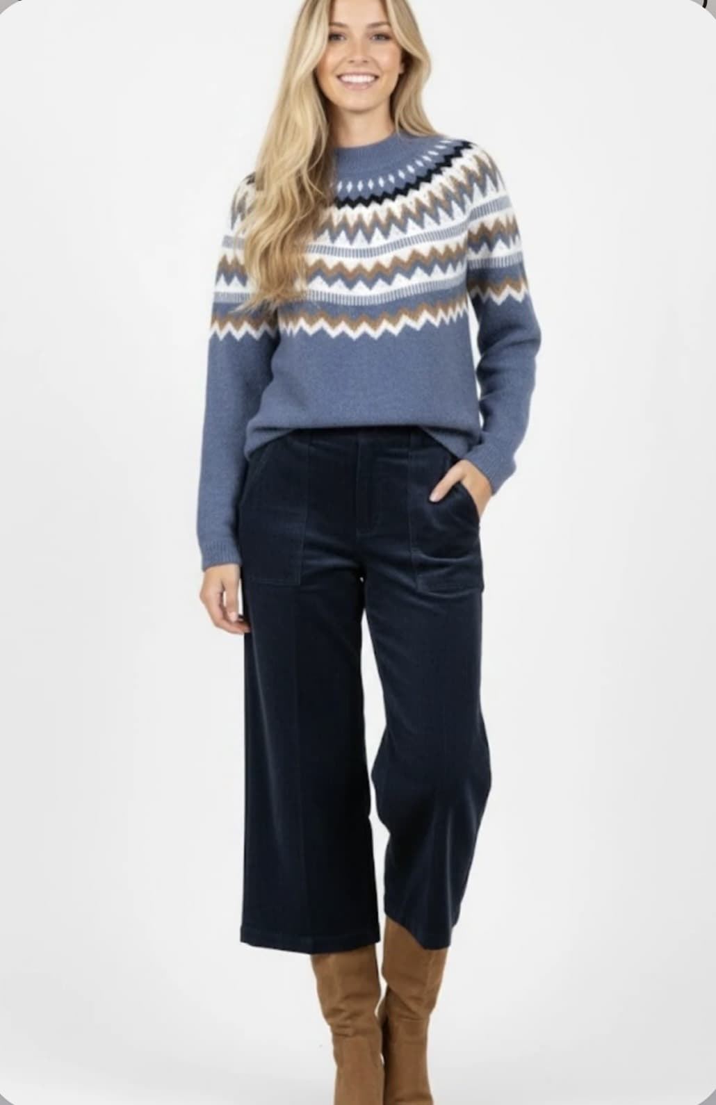 Pantalón Derhy CINDY antelina azul marino - Imagen 3