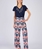 Pantalón Derhy DALILA ancho azules y rosas - Imagen 1