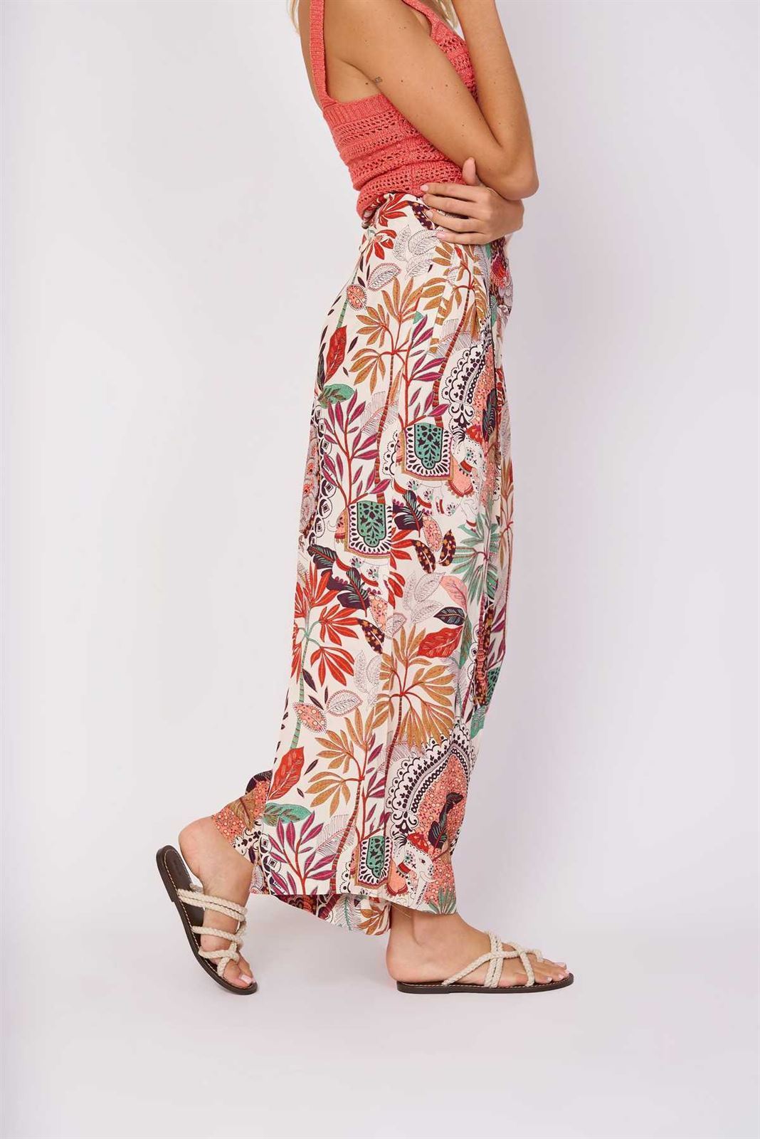 Pantalón Derhy estampado beige - Imagen 1