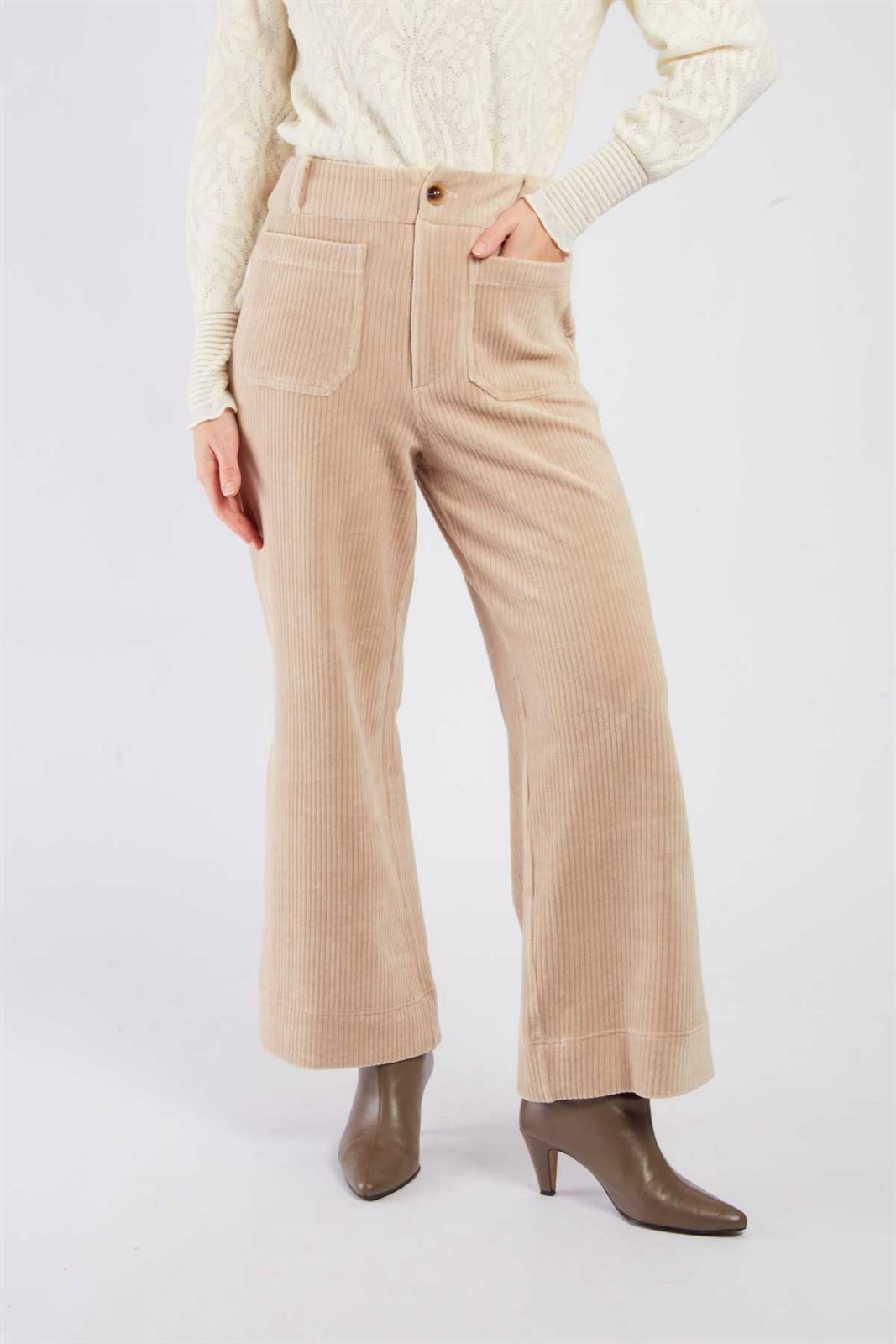 Pantalón Derhy FLAMANT pana Beige - Imagen 1