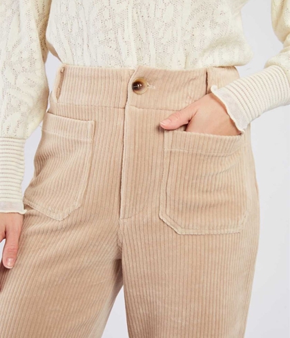 Pantalón Derhy FLAMANT pana Beige - Imagen 2