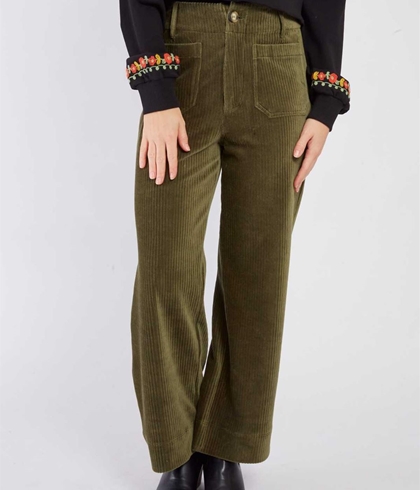 Pantalón Derhy FLAMANT pana kaki - Imagen 2