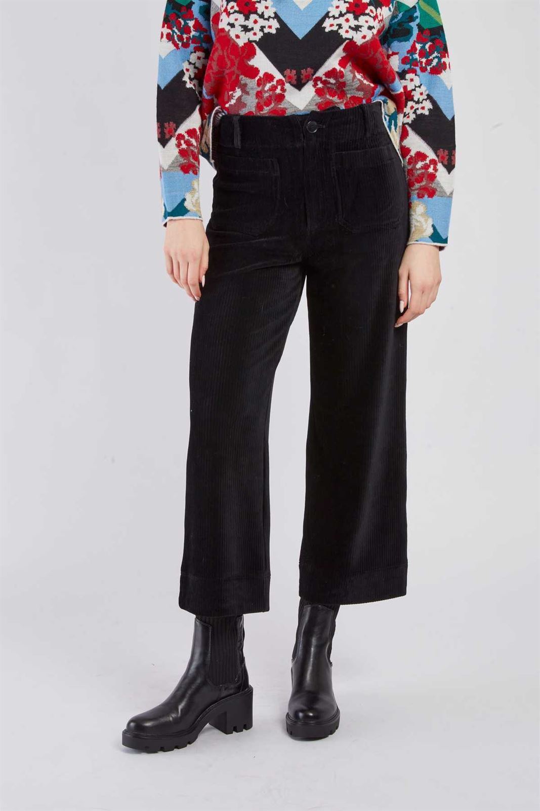 Pantalón Derhy FLAMANT pana NEGRO - Imagen 2
