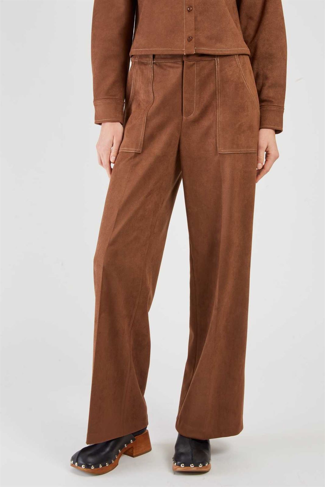 Pantalón Derhy FLAMENCO marrón - Imagen 2