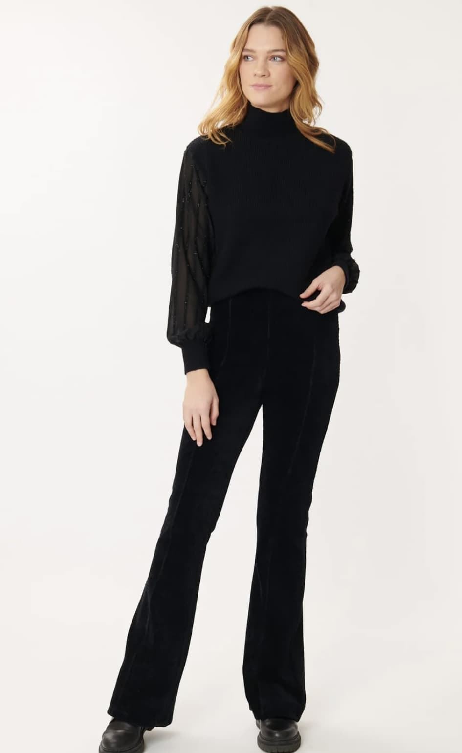 Pantalón Derhy Nancy pana acampanado negro - Imagen 4