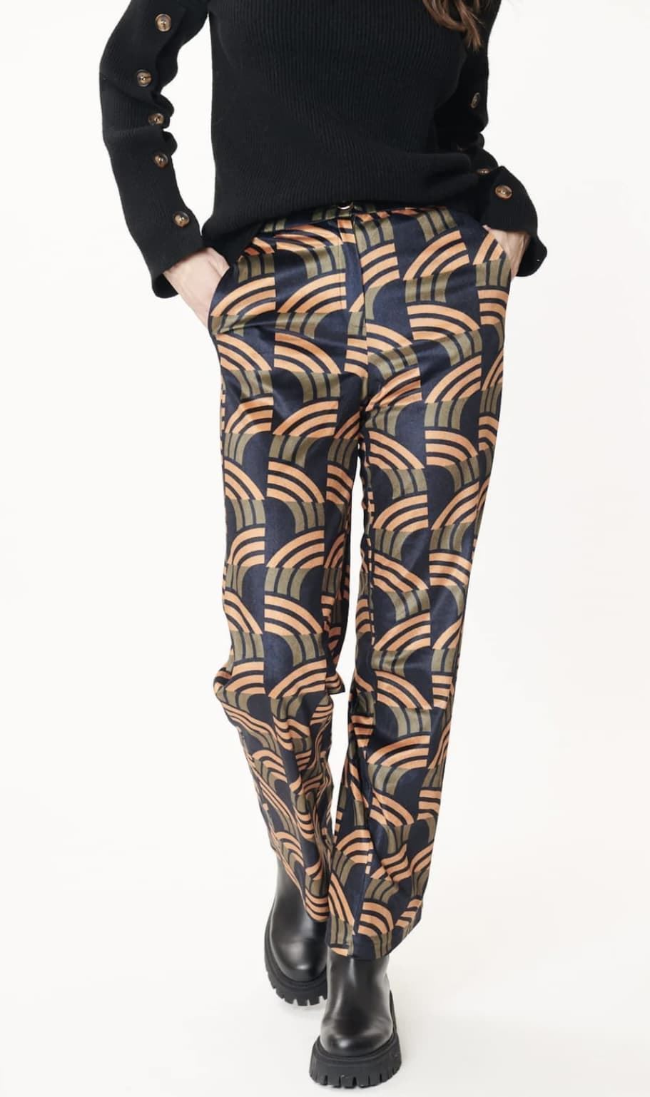 Pantalón Derhy neige terciopelo geométricos - Imagen 2