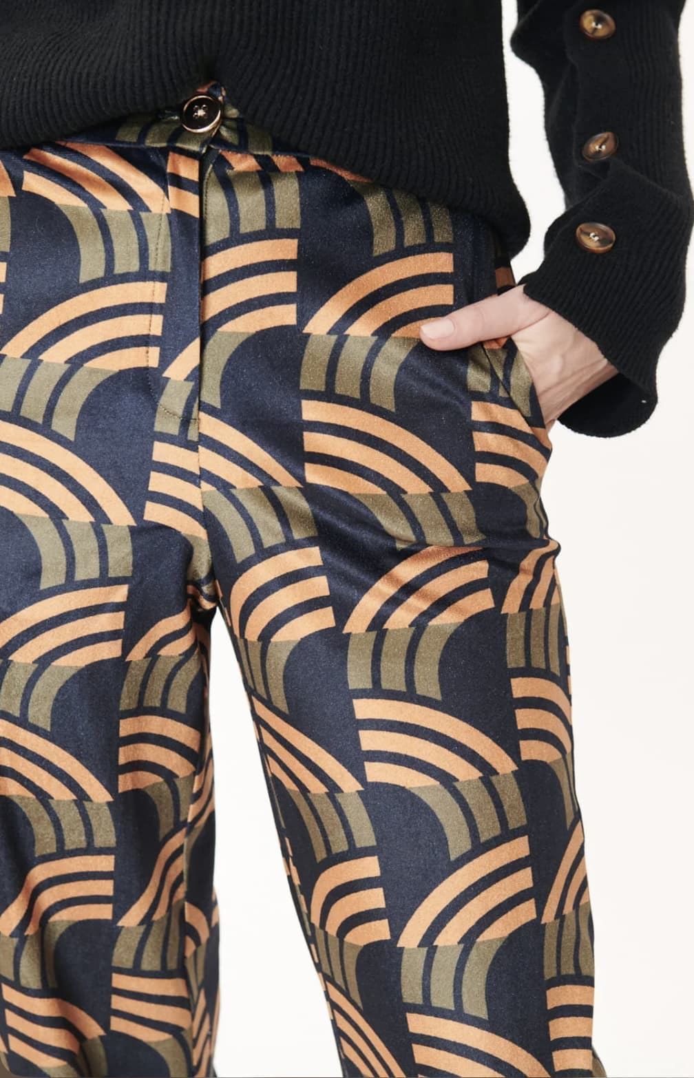 Pantalón Derhy neige terciopelo geométricos - Imagen 4