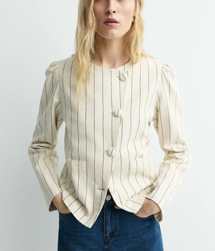 Pantalón ese O ese  304578-1170 CH.BELLINI beis raya negra - Imagen 1