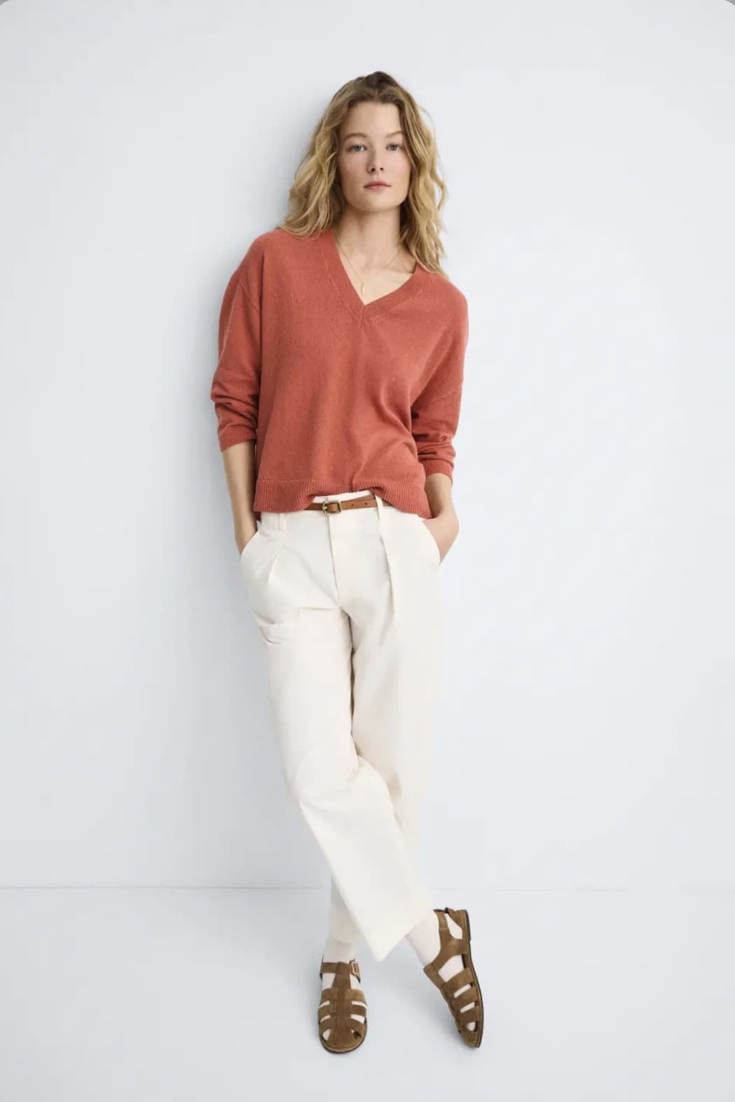 PANTALÓN ese o ese TOBILLERO GIORGIO CREMA (blanco roto) - Imagen 1