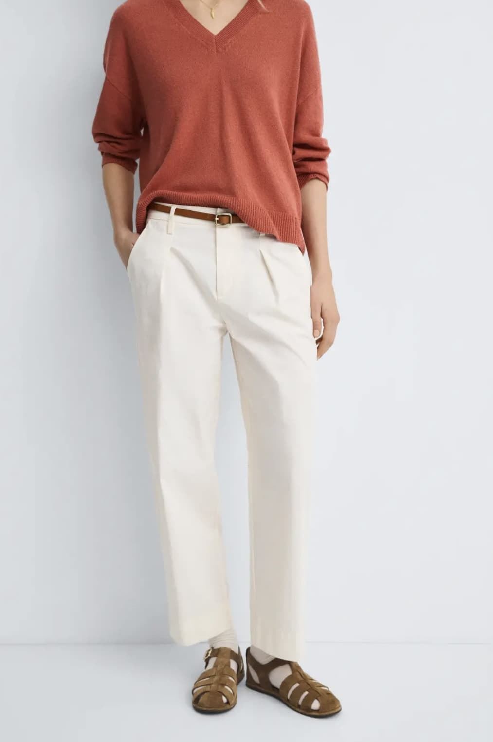 PANTALÓN ese o ese TOBILLERO GIORGIO CREMA (blanco roto) - Imagen 5