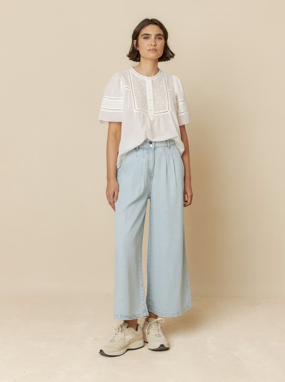 Pantalón Indi & Cold 105 ancho efecto denim - Imagen 1