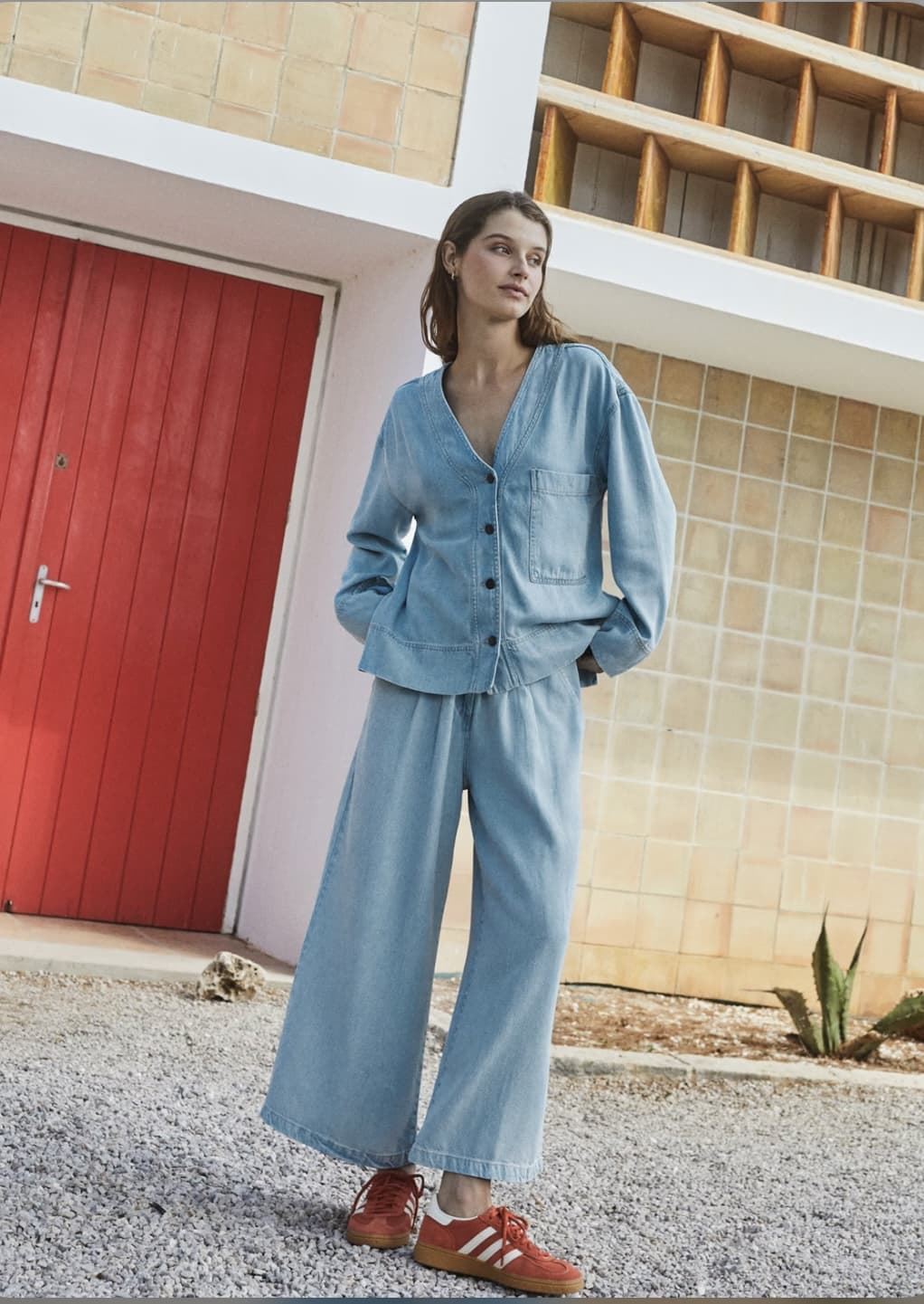 Pantalón Indi & Cold 105 ancho efecto denim - Imagen 2