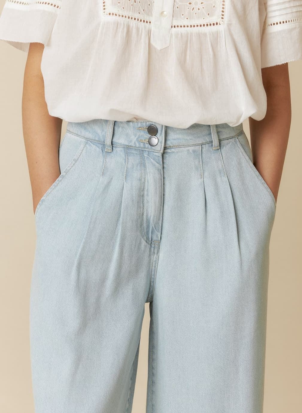 Pantalón Indi & Cold 105 ancho efecto denim - Imagen 3