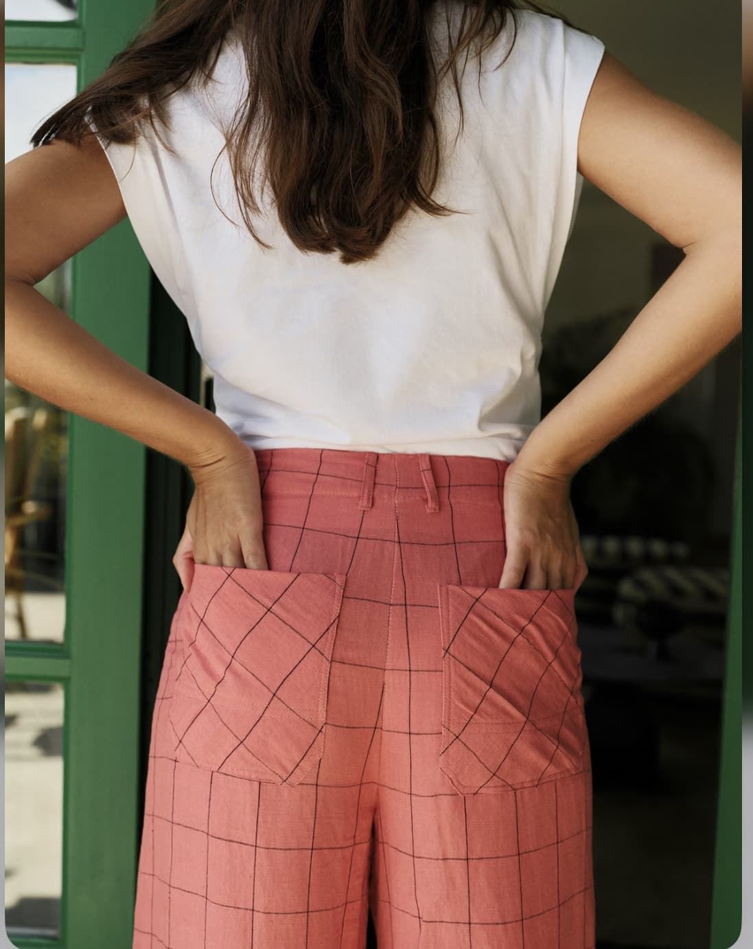 Pantalon Indi & Cold 224 cuadro ventana sandia. - Imagen 2