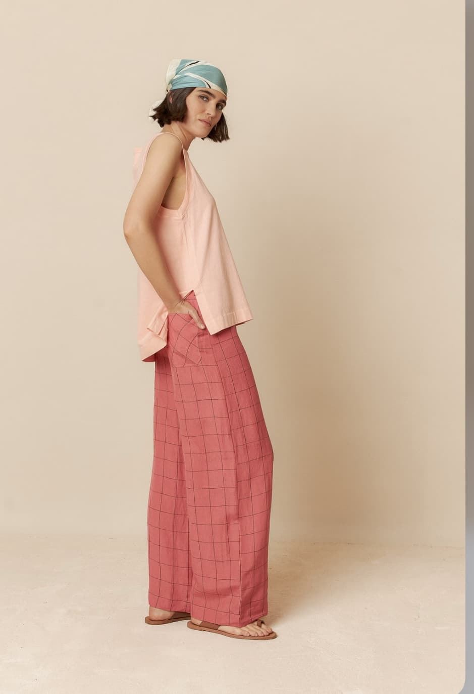 Pantalon Indi & Cold 224 cuadro ventana sandia. - Imagen 6