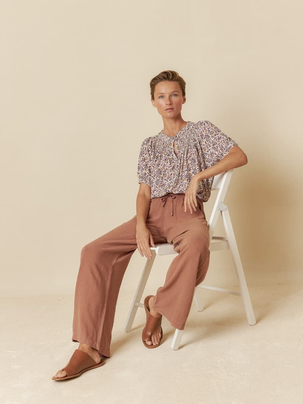 Pantalón Indi & Cold 268 MAXI WIDE LEG toffee - Imagen 1