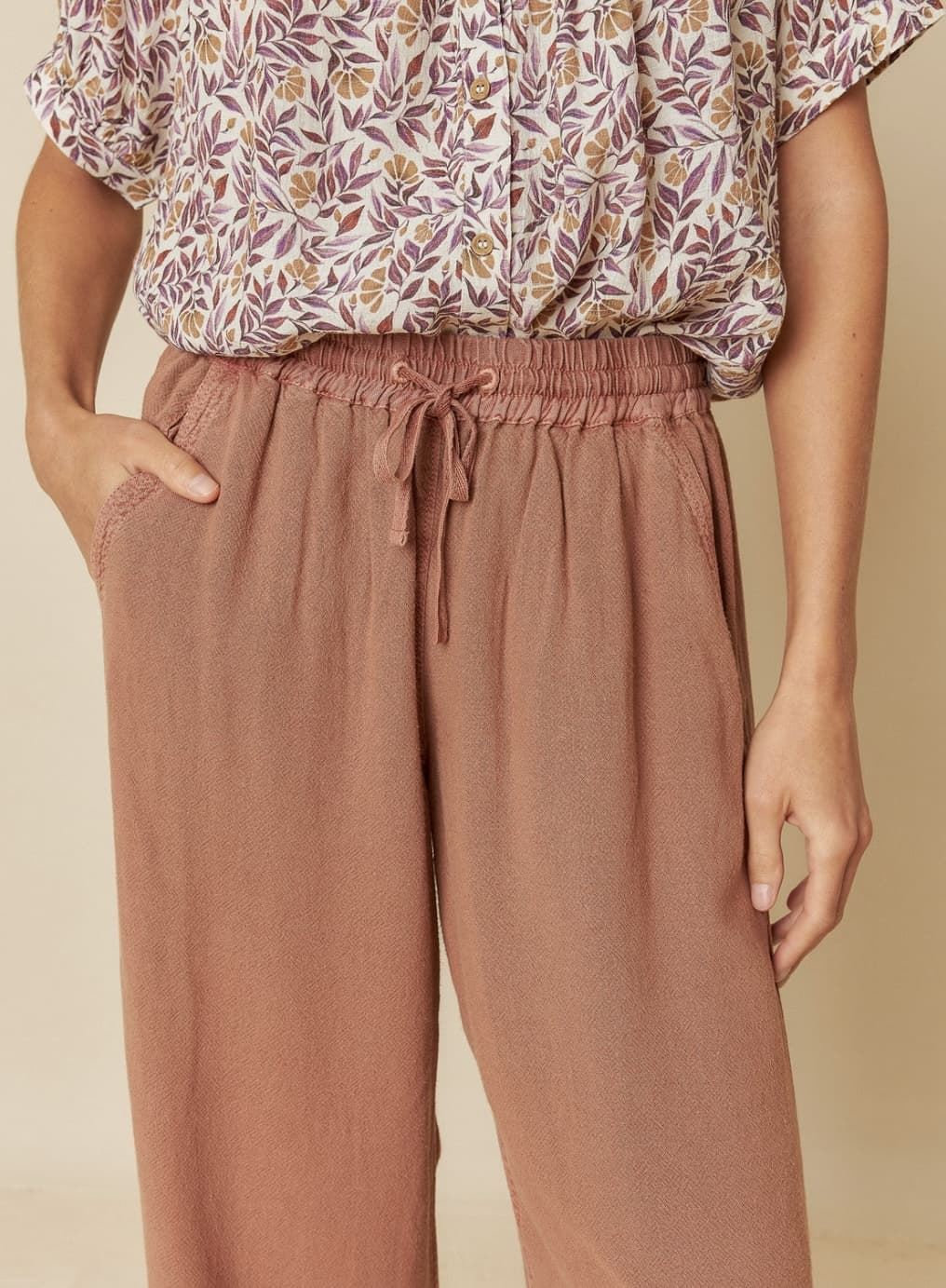 Pantalón Indi & Cold 268 MAXI WIDE LEG toffee - Imagen 2