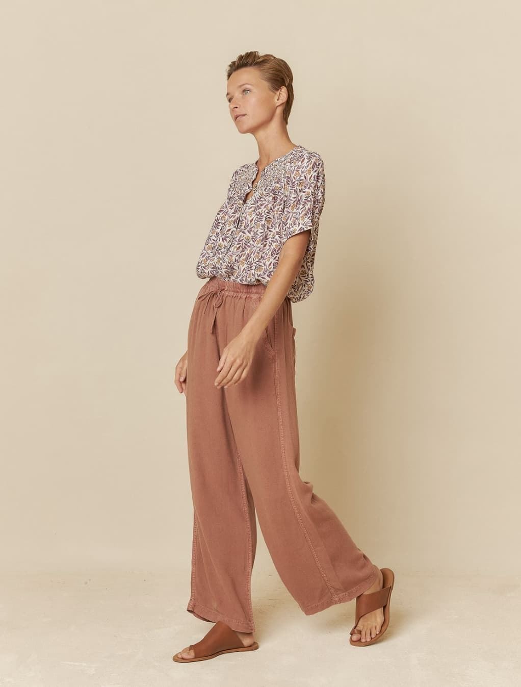 Pantalón Indi & Cold 268 MAXI WIDE LEG toffee - Imagen 3