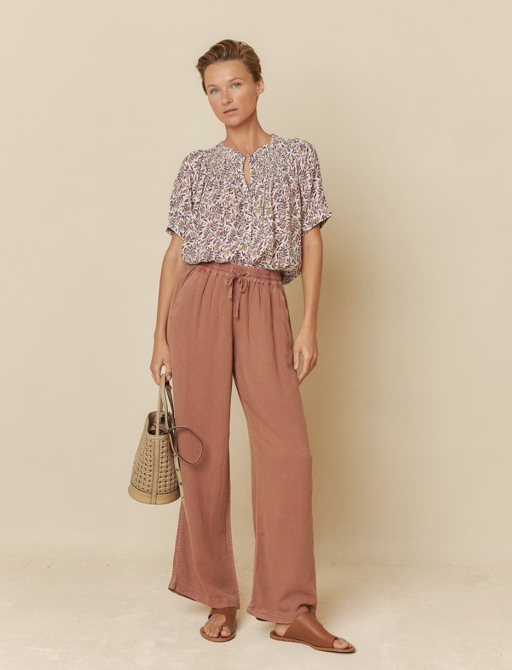 Pantalón Indi & Cold 268 MAXI WIDE LEG toffee - Imagen 4