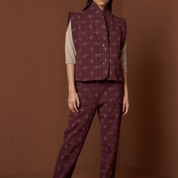 PANTALÓN Indi & Cold AD182  Jaquard granate - Imagen 2