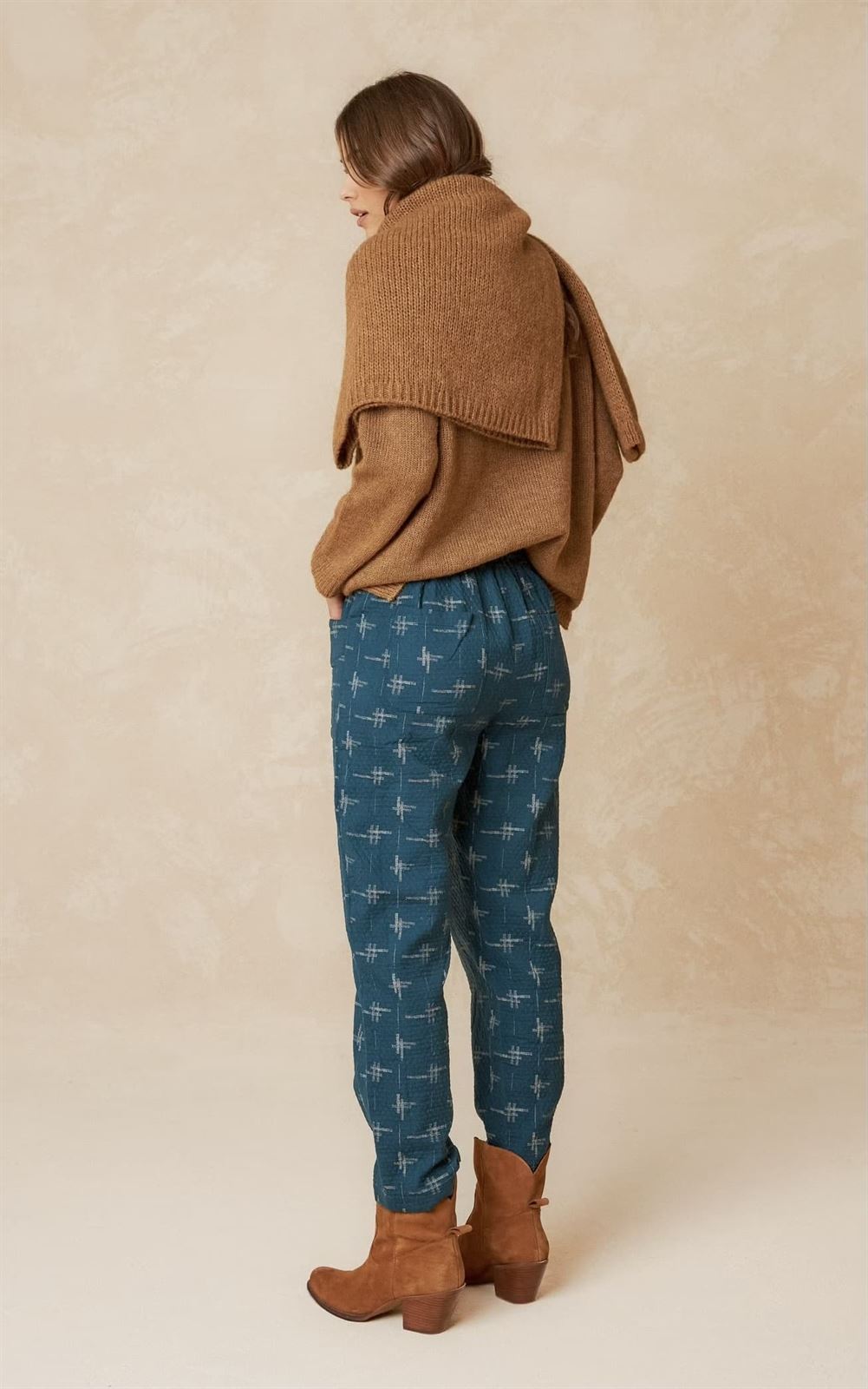 PANTALÓN Indi & Cold AD182  Jaquard petroleo - Imagen 2