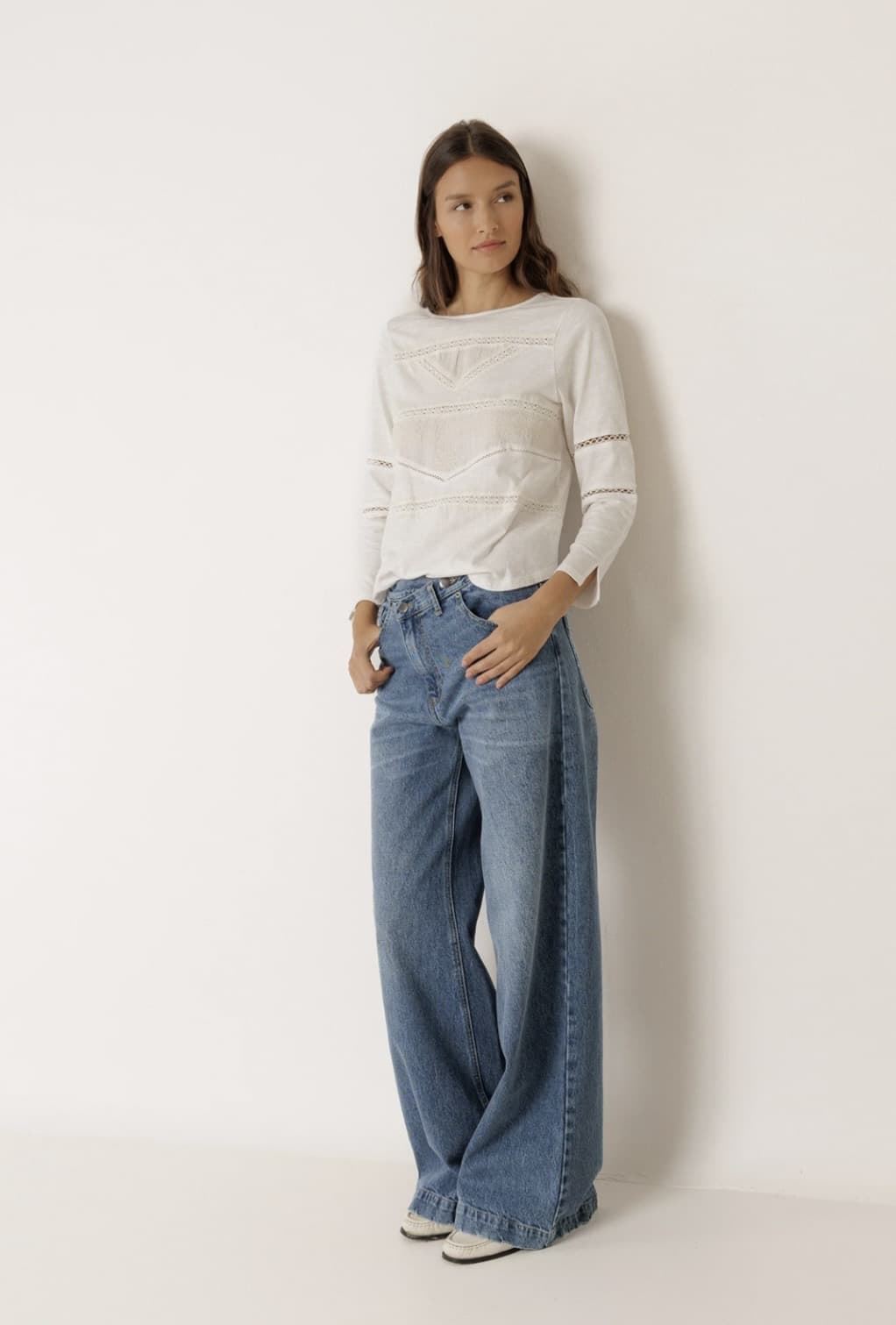 Pantalón Indi & Cold BB330 CINTURILLA CRUZADA vaquero azul - Imagen 1