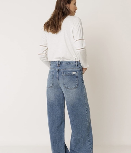 Pantalón Indi & Cold BB330 CINTURILLA CRUZADA vaquero azul - Imagen 2