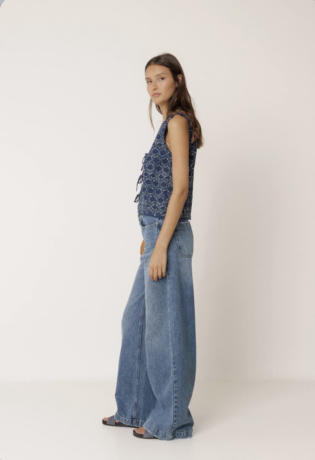 Pantalón Indi & Cold BB330 CINTURILLA CRUZADA vaquero azul - Imagen 4