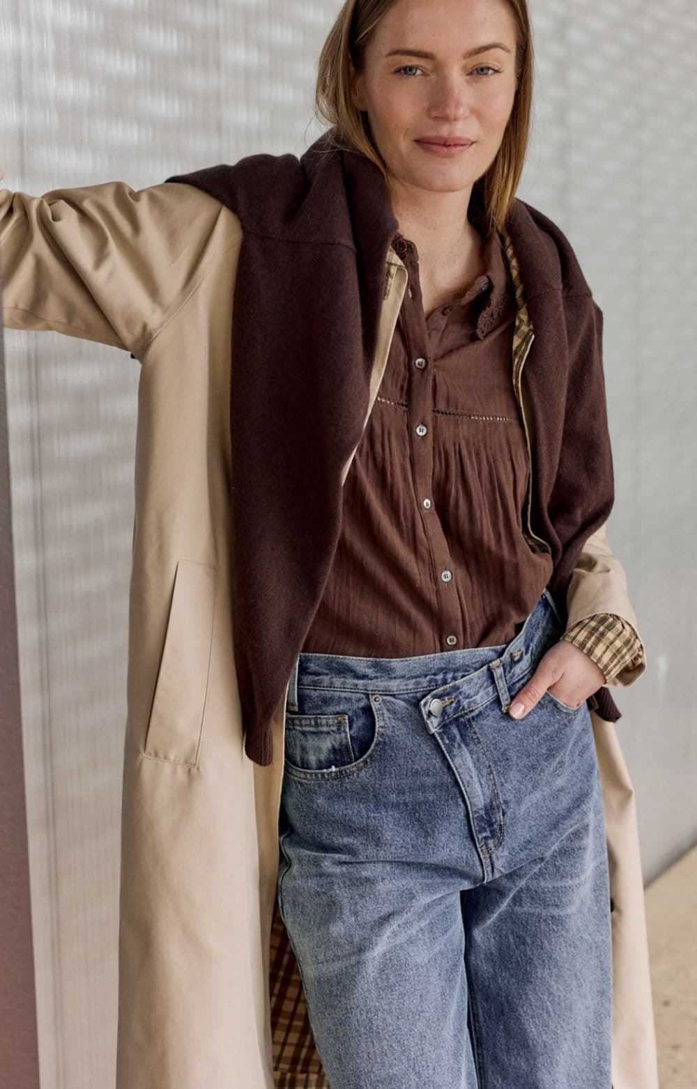 Pantalón Indi & Cold BB330 CINTURILLA CRUZADA vaquero azul - Imagen 5