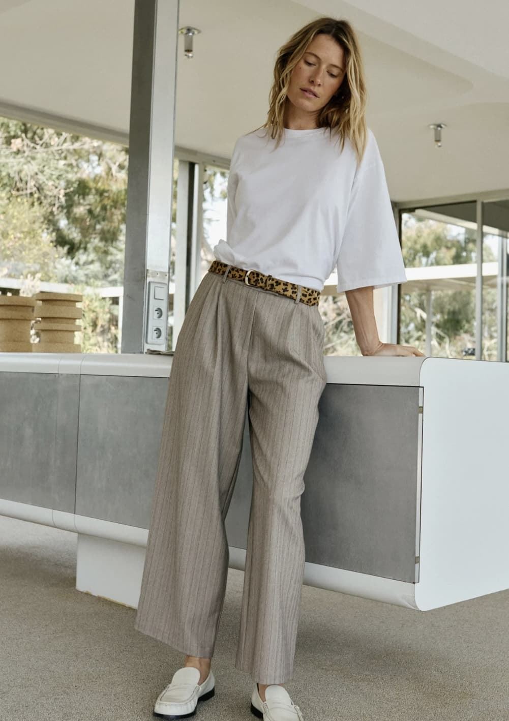 Pantalón Indi & Cold Camisero fluido NJ301 gris - Imagen 1