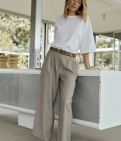 Pantalón Indi & Cold Camisero fluido NJ301 gris - Imagen 1