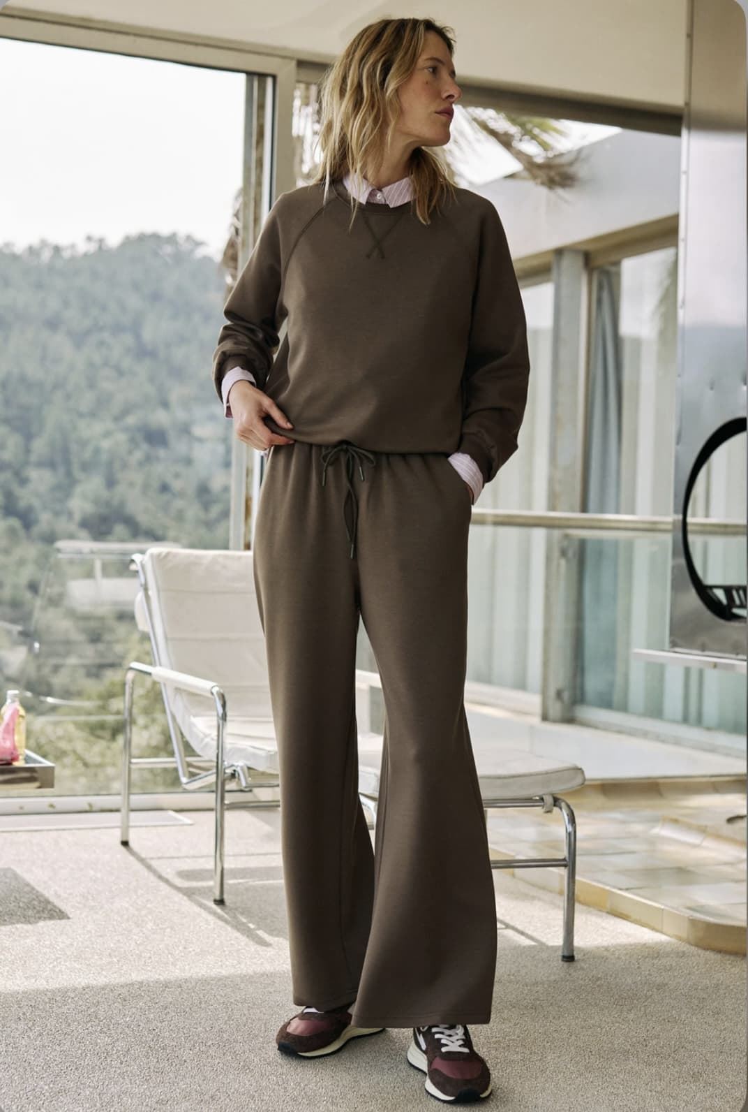 Pantalón Indi & Cold Cintura ajustable NM361 Visón - Imagen 1