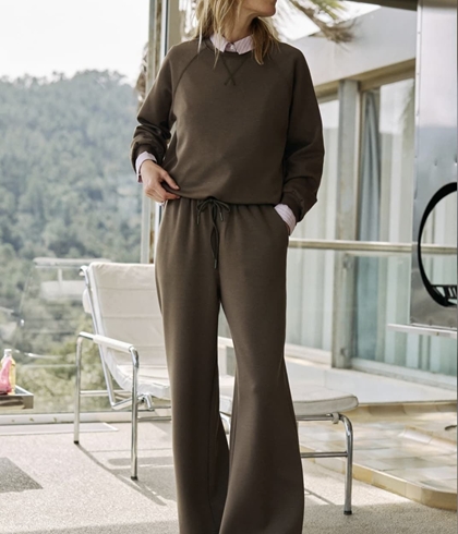 Pantalón Indi & Cold Cintura ajustable NM361 Visón - Imagen 1