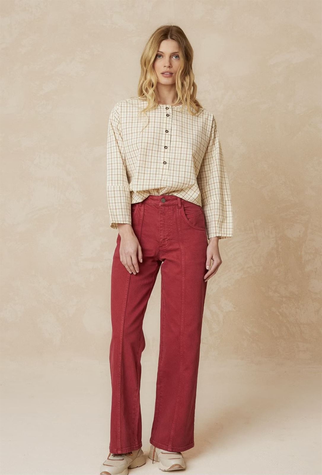 Pantalón Indi & Cold  dd241 SARGA RÚSTICA ROJO - Imagen 2