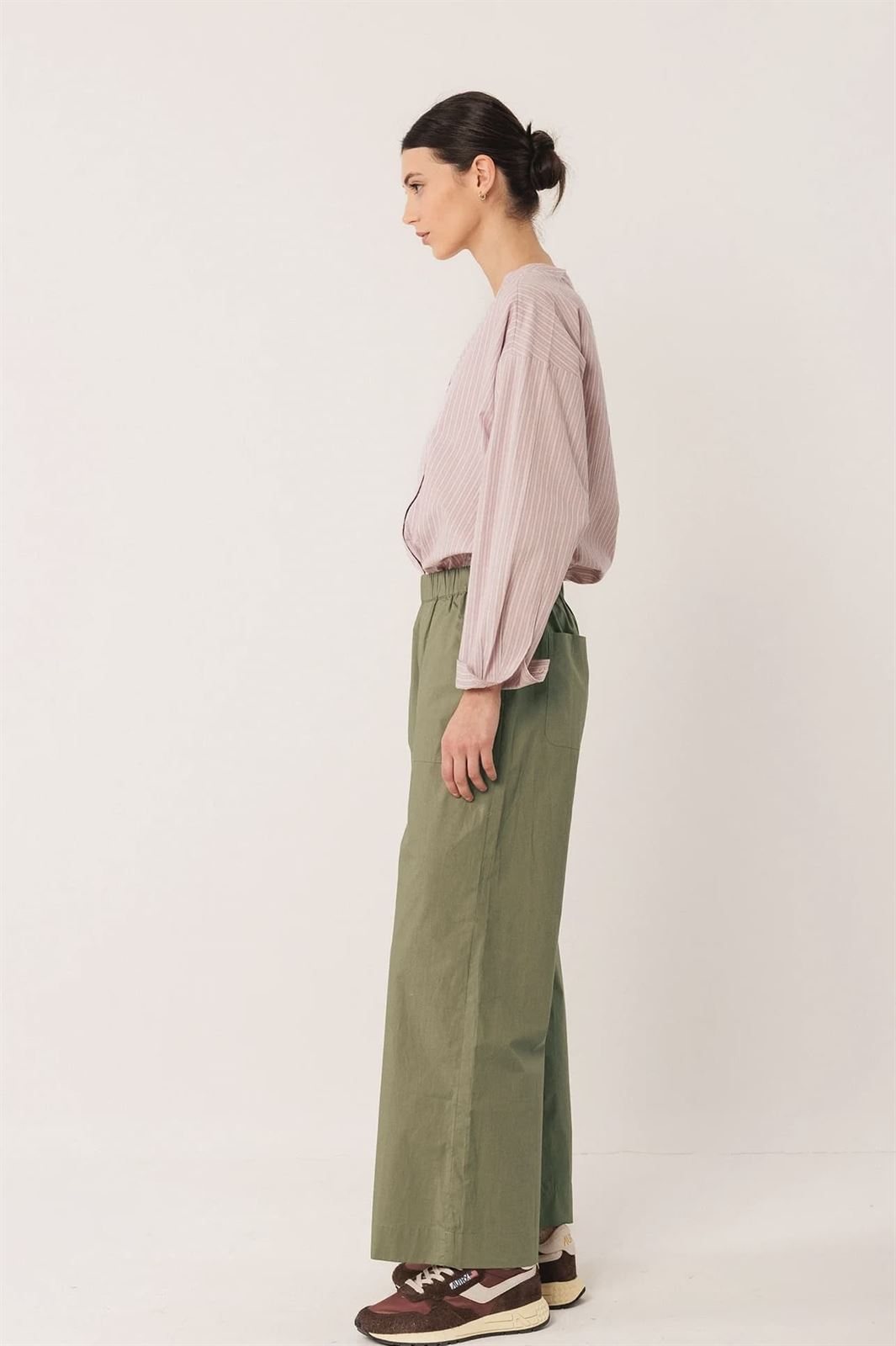 PANTALÓN Indi & Cold ENGOMADO ALGODÓN REF. AD102S verde safari - Imagen 3