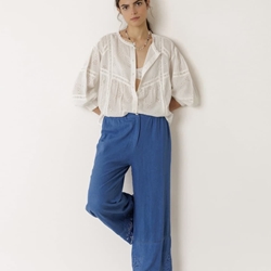 Pantalón Indi & Cold KI178 BAJO BORDADO azul británico - Imagen 2