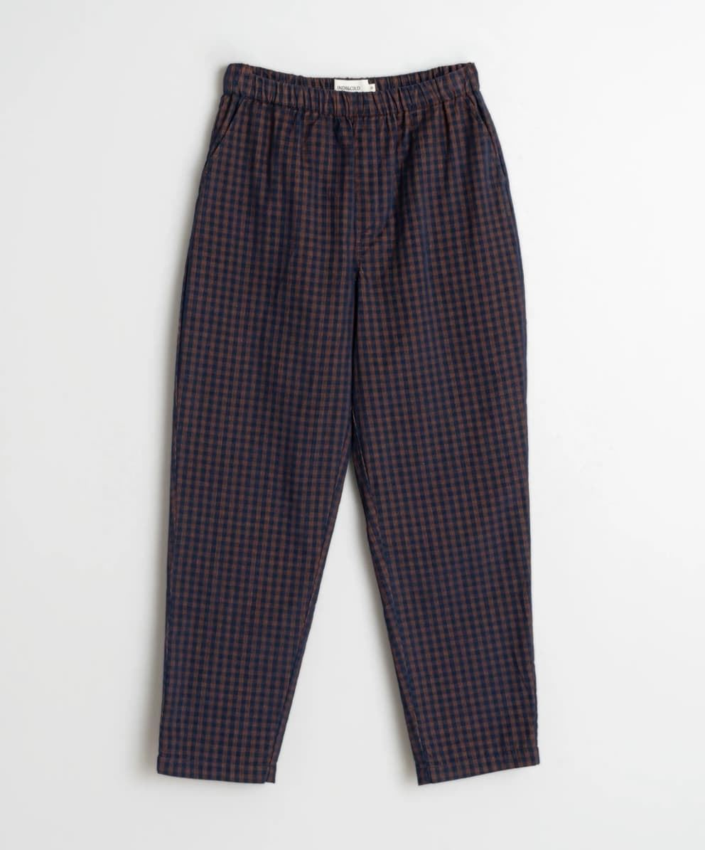Pantalón Indi & Cold Micropana vichy MI121 azul/marrón - Imagen 6