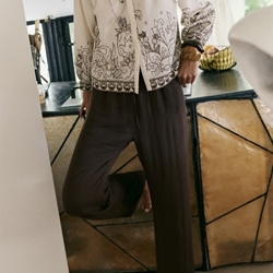 Pantalón Indi & Cold  NM290 FLUIDO CON CORDÓN  CHOCOLATE - Imagen 1