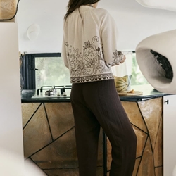 Pantalón Indi & Cold  NM290 FLUIDO CON CORDÓN  CHOCOLATE - Imagen 2