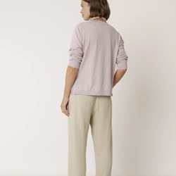 Pantalón Indi & Cold NM290 fluido con cordón lino crudo - Imagen 2