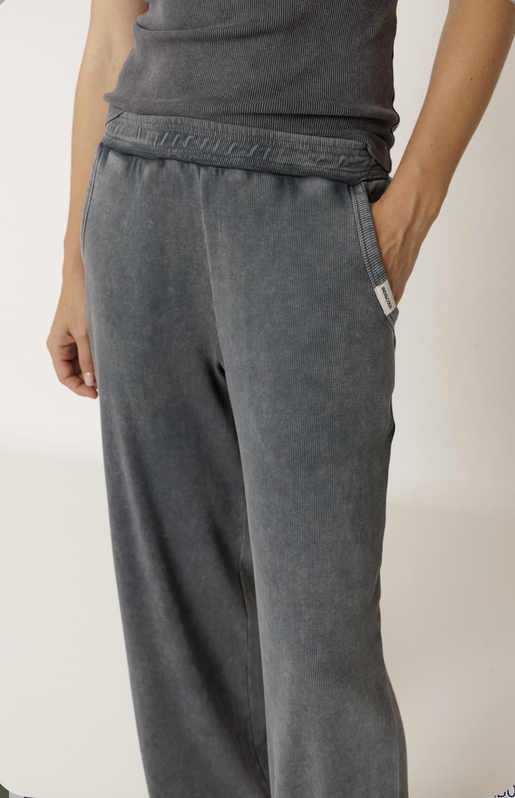Pantalón Indi & Cold  NM411 AMPLIO RIB camaleónica gris petroleo - Imagen 3